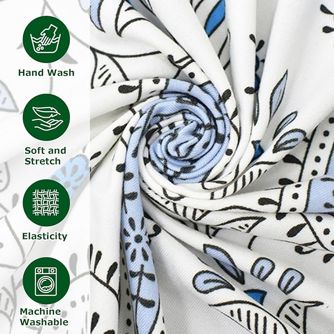 CRFATOP Ottoman Chair Cover Large Ottoman Chair Slipcovers Printed Rectangle Storage Stool Cover Stretch Footstool Footrest Furniture Protector for Bar Counter Living Room,C14