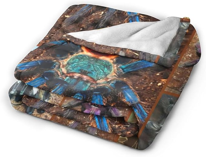 Tijuboni Tarantula Spider Throw Blanket Spider Gifts for Boys Men Girls Women Kids Adults Soft Flannel Fleece Blanket for Couch Sofa Bed Home Decor 50"x60"