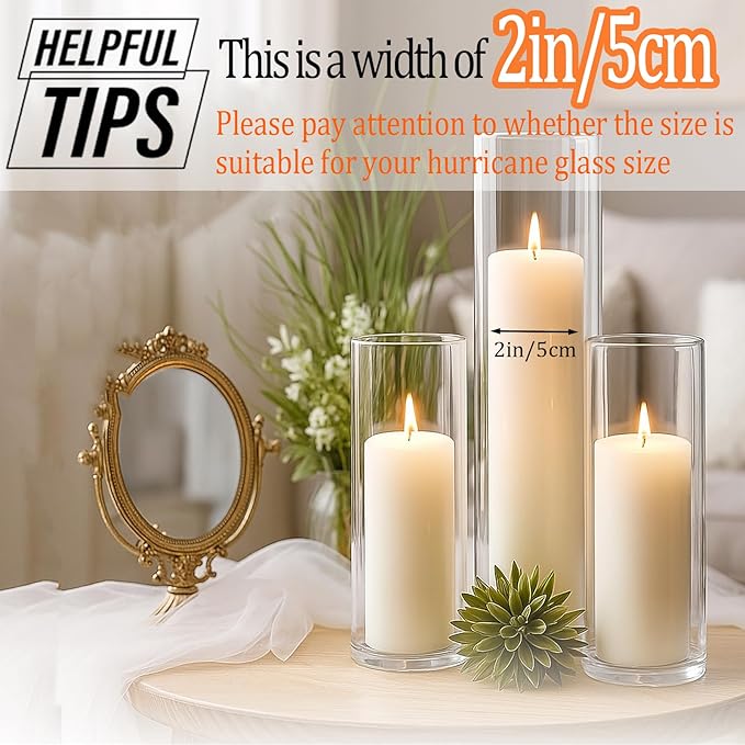 18 Pcs White Pillar Candles Bulk Set，2x3 2x6 2x8 Inch - 12 Each Size，Hurricane Candles，Dripless Unscented Smokeless，Gives You a Better Atmosphere When Organizing an Event Party.