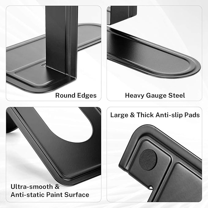 MaxGear Book Ends Universal Premium Bookends for Shelves, Non-Skid Bookend, Heavy Duty Metal Book Stopper for Books/Movies/CDs/Video Games, 6 x 4.6 x 6 in, Black,8 Pairs/16 Pieces, Large