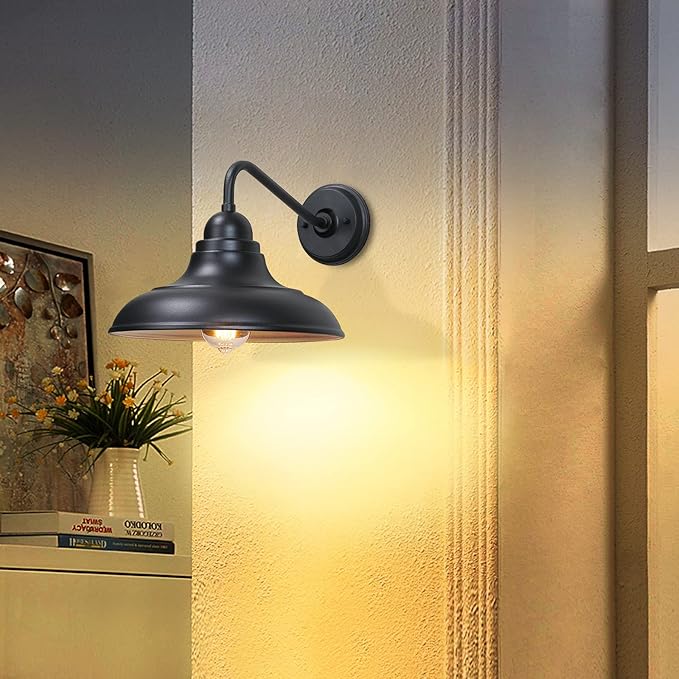 Wall Lights Wall Mount for House Farmhouse Wall Sconce Black Outside Lantern Classic Barn Lights Outdoor & Indoor, 12"，2 Pack