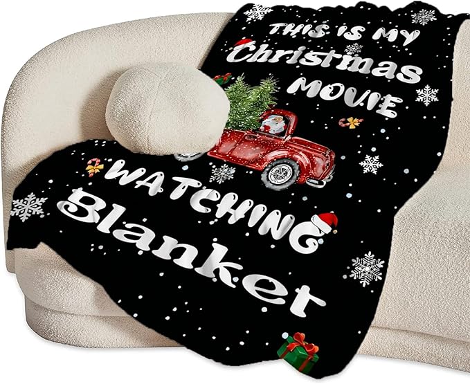 Christmas Truck Blanket Christmas Snow Throw Blankets Plush Cozy Flannel Fleece Ultra Soft Fuzzy Party Blanket Gifts for Girls Women Men Boys Kids Bed 60"X50"