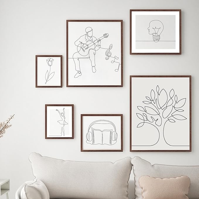 Puthiac Walnut Oak Wood Picture Frame - 10x10 Natural Solid Wood Poster Frame for Wall Art Photo and Prints (1 Pack)