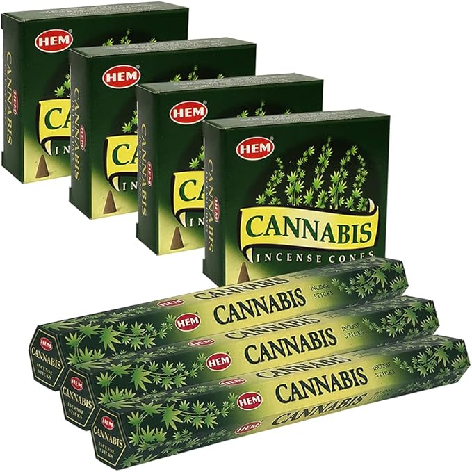 TRUMIRI Cannabis Incense Sticks and Cone Incense Holder Variety Pack Bundle