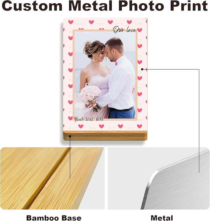 Custom Style Custom Metal Photo Prints,Customize Your own Picture Frame,Personalized Metal Picture Gift for Family and Lovers