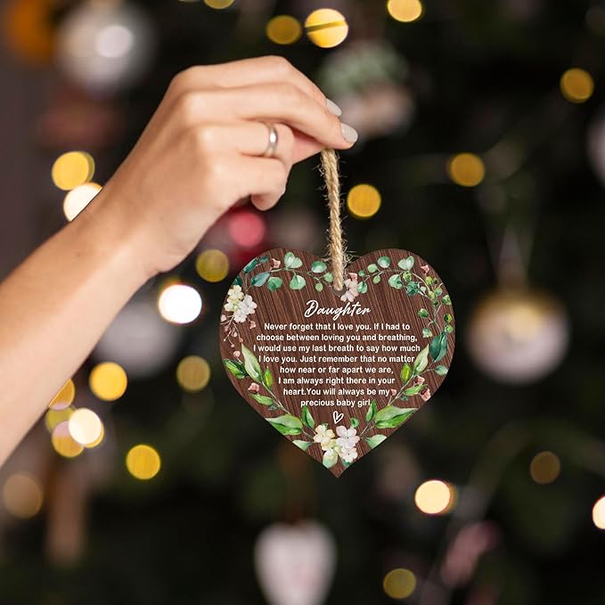 Daughter MDF Christmas Ornaments, Birthday Christmas Graduation Ornaments for Daughters from Parents 2025 Best Hanging Ceramic Christmas Tree Decorations for Moms and Dads with Boxes