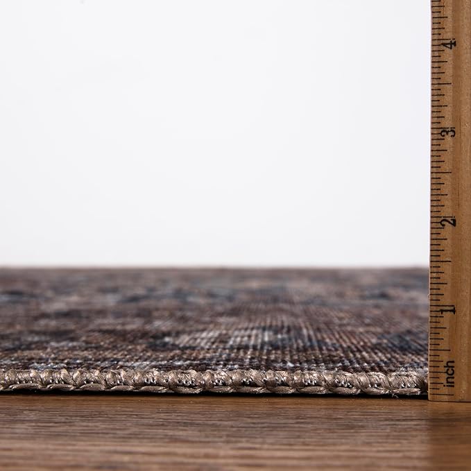 Keen Home Design 4x6 Rug - Machine Washable Area Rug with Non-Slip Backing, Ideal for Living Room, Dining Room, Bedroom - Vintage, Easy Clean, Durable, Low Pile - (4' x 6')