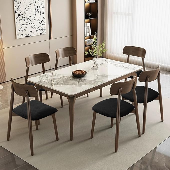 Waterproof Chair Seat Covers Set of 2 for Dining Room, Stretch Removable Washable Dining Chair Seat Slipcovers for Home, Restaurant, Banquet, Kitchen Chair Seat Cushion Protector (Black,Large)