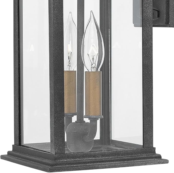 Hinkley 2934DZ Adair 20" Two Light Outdoor Wall Mount Lantern - Aged Zinc w/Clear Glass Exterior Light Fixture Wall Lantern - Outdoor Wall Light - Outdoor Porch Light - Exterior Wall Light