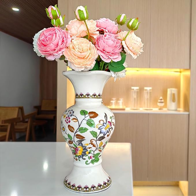 Vases for Decor,Modern Flower Vase Ceramic Rustic Farmhouse Vase,Colored Porcelain Vase,Decorative Vases for Home Decor,Living Room,Kitchen, Bedroom,Centerpieces Dining Table (30cm Colored)