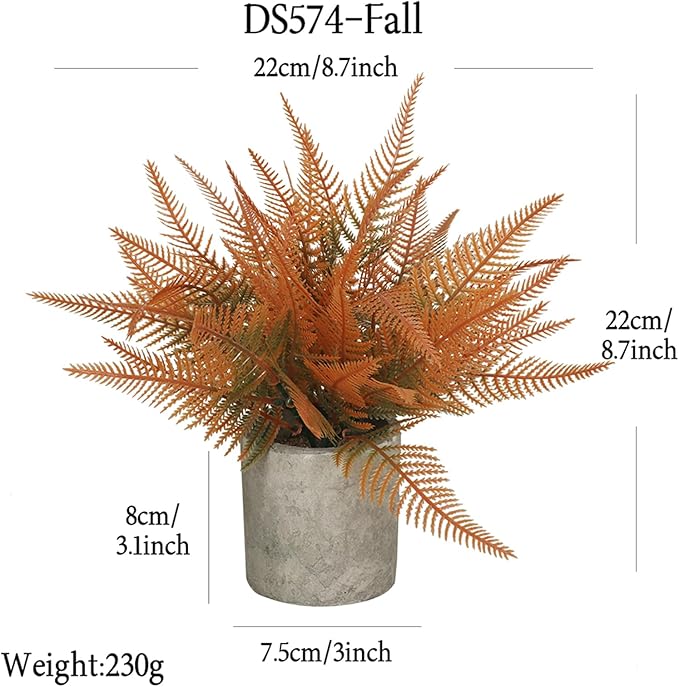 Fall Fake Potted Plants Artificial Plants for Shelf/Living Room/Wall/Home Decor (Fall)