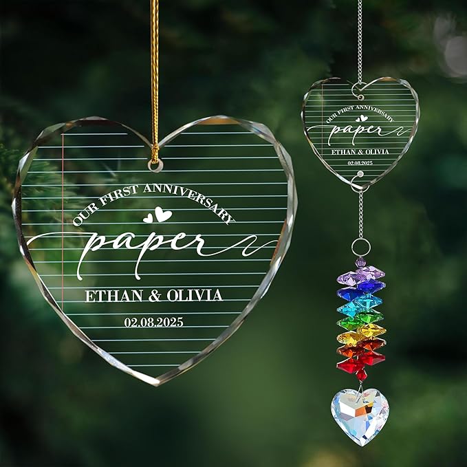 Personalized Anniversary Christmas Ornament – Wedding Gift for Couple, Husband and Wife, Parents Keepsake Decoration – Custom First Anniversary Ornament for Couples, 2025