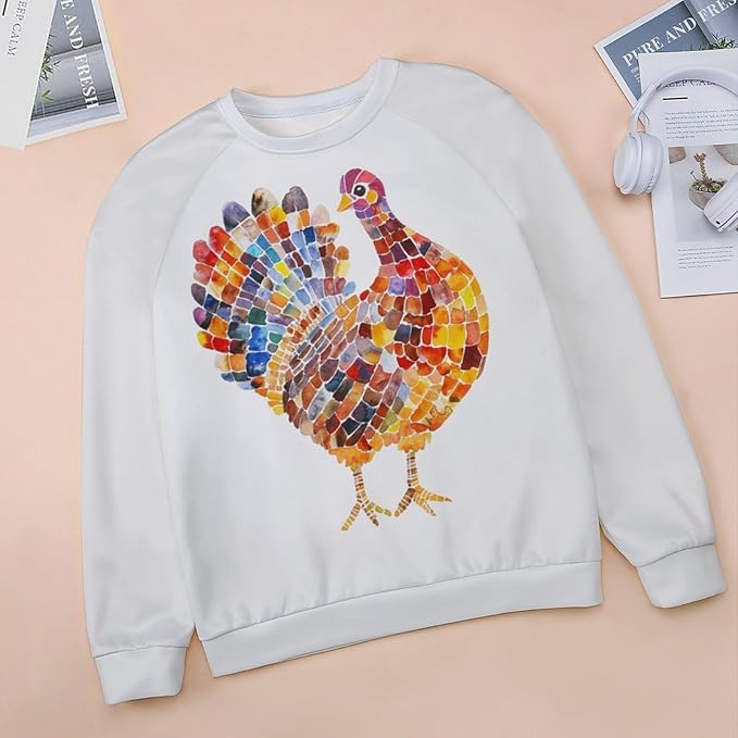 Womens Thanksgiving Sweatshirt Oversized Crewneck Pullover Casual Graphic Long Sleeve Shirts