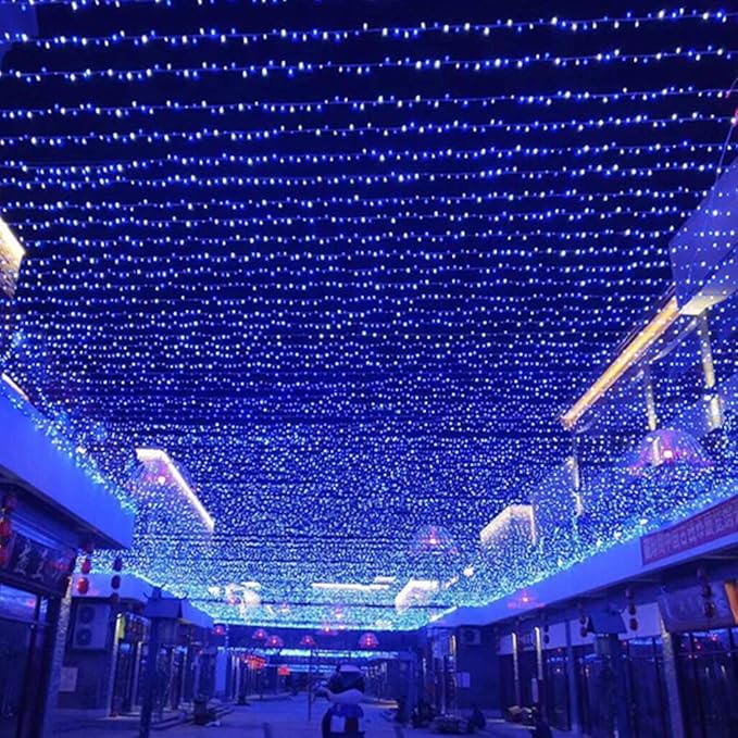 Led String Lights 500LED 165 ft Indoor/Outdoor Fairy String Lights 30V 8 Modes Christmas Lights for Home, Christmas Tree, Wedding Party, Room,Wall Decoration, Indoor&Outdoor(Blue+White)