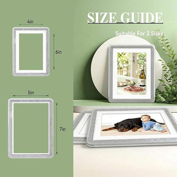 5x7 Picture Frame, Clear Acrylic Photo Frame with White Mat for 4x6 Photos, One-Piece Shatterproof Tool-Free Design, UV-Resistant Waterproof Tabletop Frame for Home Office Decor with 10-Year Warranty