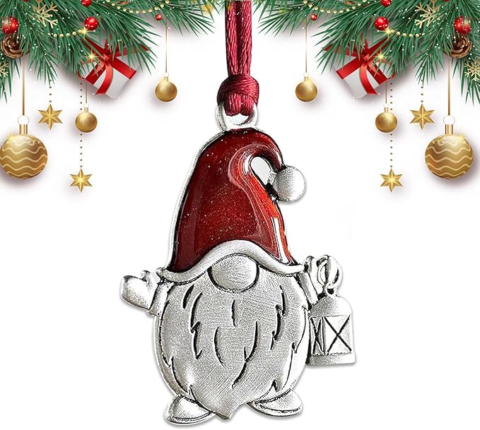 Christmas Ornaments 2025 Solid Pewter Christmas Tree Ornaments Handcrafted Pewter Xmas Pendants Decoration DIY Festive Home Hanging Ornaments for Christmas Trees Winter Decor