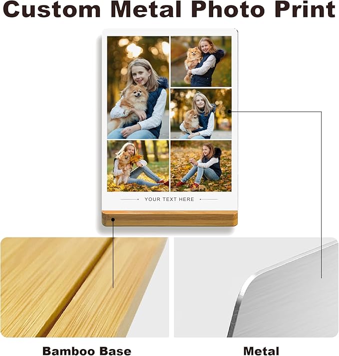 Custom Style Custom Metal Photo Prints,Customize Your own Picture Frame,Personalized Metal Picture Gift for Family and Lovers