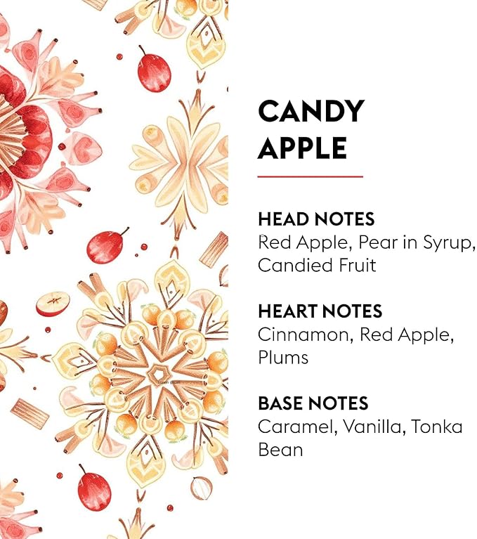 MAISON BERGER Candy Apple Lampe Berger Refill, 500 ml (16.9 fl oz), Odor-Neutralizing Home Fragrance Oil Lamps, Red Apple, Pear in Syrup, Candied Fruit, Cinnamon, Made in France