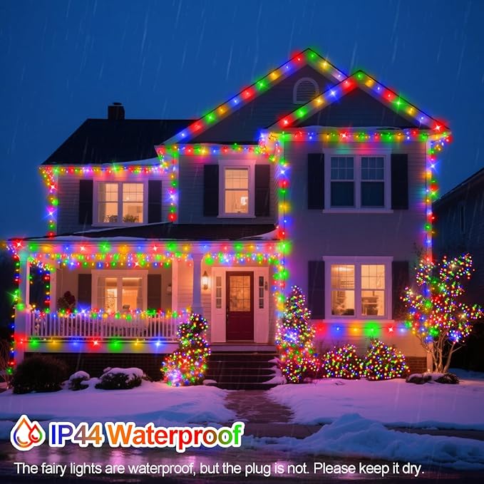 Christmas Lights Warm White to Multicolor, 328 FT 720 LED Outdoor Waterproof Christmas Tree Lights Remote Timer 11 Modes, Green Wire Plug Fairy Lights Indoor Twinkle String Lights Xmas Decorations