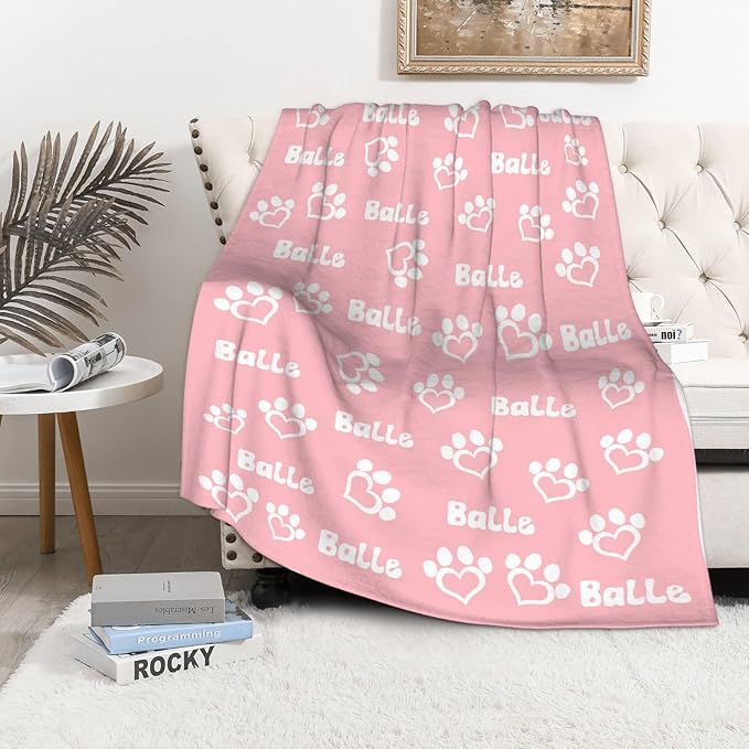 Custom Name Blanket for Pets Customized Pet Photo Blanket Pet Lover Gifts,The Lightweight Blanket All-Season 40"x30"for Pet