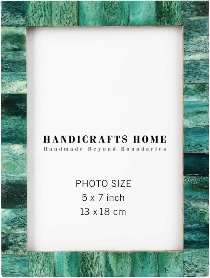 Handicrafts Home Decorative Picture Frame Wooden Photo Frame and Collage (Green, 5x7)