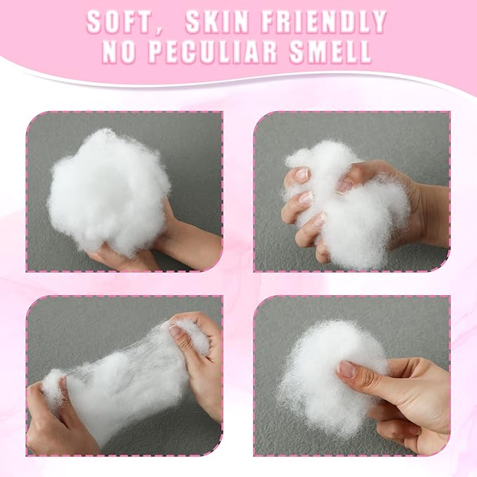 Woanger 4.4pound/ 70oz Polyester Polyfill Stuffing for Stuffed Animals Pillow Cushions Soft Cotton Poly Fiberfill Stuffing High Resilience Fiber for Couch Making Fluff Crafts Home Decors