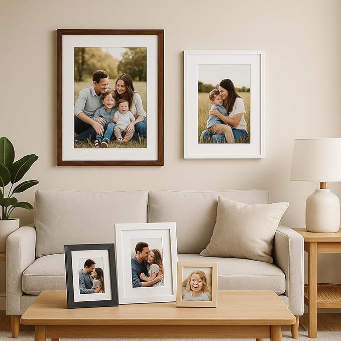 8x12 Oak Wood Picture Frams - Minimalist 8x12 Oak Wood Frames, 8"x12" Picture Frame Wood, Natural Solid Wooden Picture Frames for Wall Art Photo and Prints(3 Pack, Black)