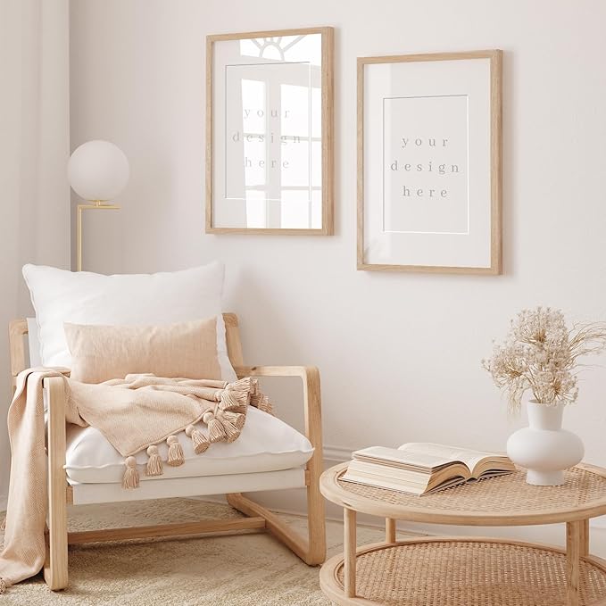 13x19 Oak Wood Picture Frame - 13"x19" Poster Frames for Wall, 13x19 Picture Frames for Wall, 13 x 19 Picture Frames, 13 x 19 Frames for Wall(3 Pack, Beige)