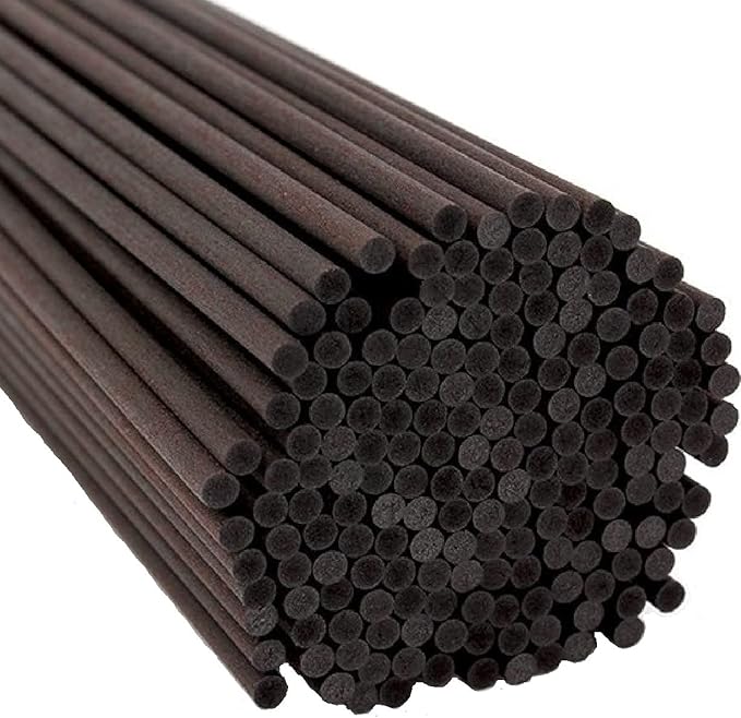 Resafy Reed Diffuser Sticks, Jecnovo Pack of 100 Fiber Sticks with Handmade Linen Bag, Safe and Non-Toxic, 9 Inches Long 3mm Diameter Aromatherapy Diffusers for Home, Spa and Office(Brown)