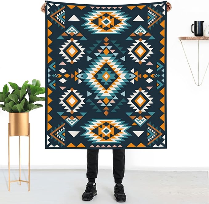 Aztec Soft Throw Blanket Soft Plush Fleece Blankets Warm Cozy Lightweight Fuzzy Blanket for Bed Sofa Couch Home Decor 60"X50"