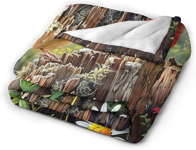 Tijuboni Cardinal Bird Throw Blanket Cardinal Gifts for Girls Boys Women Men Kids Adults Soft Flannel Fleece Blanket for Couch Sofa Bed Home Decor 60"x80"