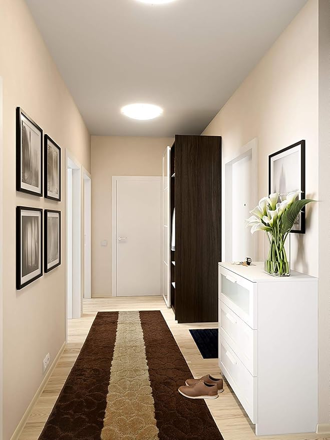Custom Size Hallway Runner Rug, Slip Resistant, 26 Inch Wide X Your Choice of Length, Daisy Brown, 26 Inch X 8 feet