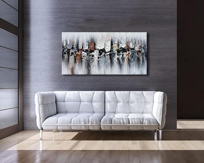 zoinart Hand Painted Modern Oil Paintings on Canvas Large Abstract Textured Canvas Wall Art, Abstract Paintings Framed Artwork for Home Decorations Ready to Hang