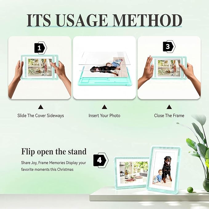 5x7 Picture Frame, Clear Acrylic Photo Frame with White Mat for 4x6 Photos, One-Piece Shatterproof Tool-Free Design, UV-Resistant Waterproof Tabletop Frame for Home Office Decor with 10-Year Warranty