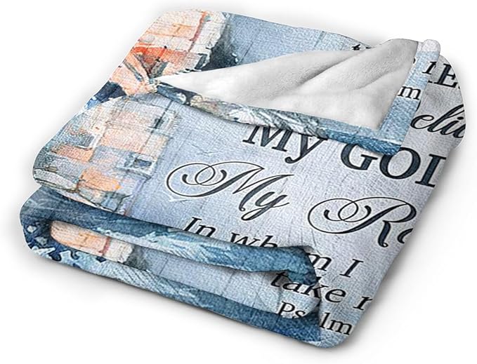 Tijuboni Ocean Nautical Lighthouse Throw Blanket Christian Religious Gifts for Women Men Girls Boys Kids Adults Soft Flannel Fleece Blanket for Couch Sofa Bed Home Decor 40"x50"