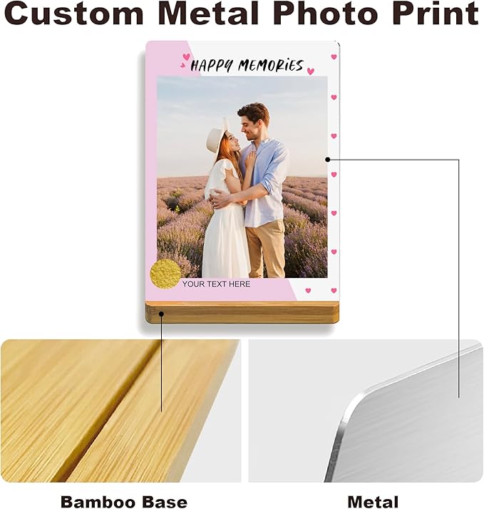 Custom Style Custom Metal Photo Prints,Customize Your own Picture Frame,Personalized Metal Picture Gift for Family and Lovers