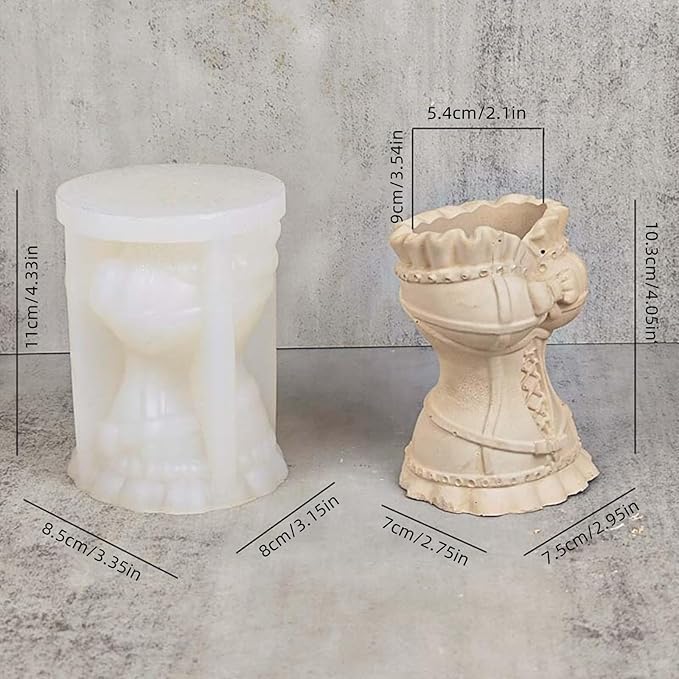 Wedding Dress Vase Cement Clay Mold Plaster Flower Pot Silicone Mold Concrete Succulent Flowerpot Pen Holder Epoxy Resin Mold
