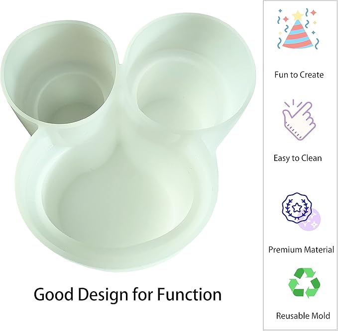 Silicone Resin Storage Box Mold, 3 Slots Design, Pen Holder, Makeup Brush Organizer, Lipstick Container, Jewelry Storage, Silicone Mold DIY, Clay Craft, Home Decoration
