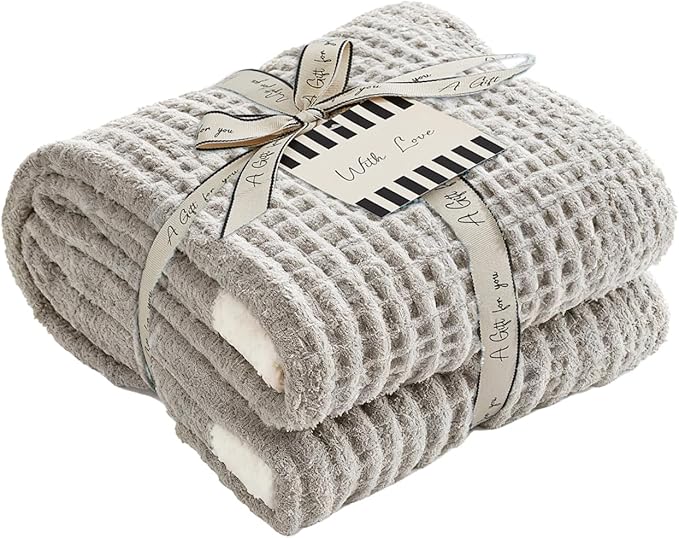 WRENSONGE Pineapple Stitch Throw Blanket, Sand Soft Cozy Fluffy Warm Hand Made Throw Blankets for Couch, Sofa, Chair, Bed, Camping, Picnic, Travel Lightweight Bed Blanket - 60"*80"