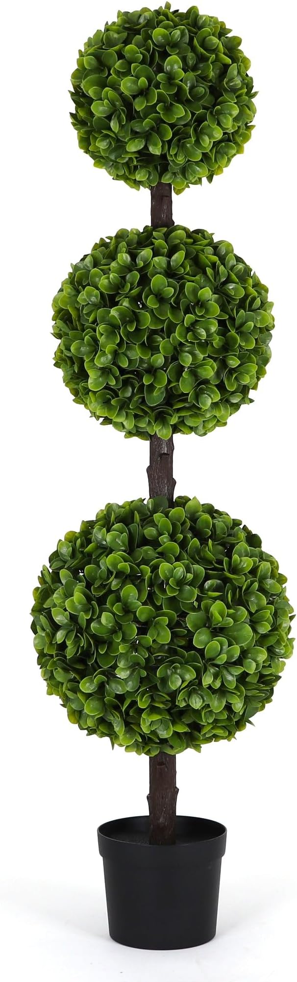 Bornbridge Artificial Jasper Topiary Ball Tree - 4' Jasper Ball Tree - Indoor/Outdoor Topiary Trees - Jasper Artificial Outdoor Plants - Lifelike Jasper Boxwood Plant (1 Pack)