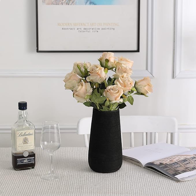 Nubry Artificial Silk Rose Flower Single Stem Lifelike Vintage Fake Rose for Wedding Bouquet Floral Arrangements Home Party Centerpiece Decoration, 10pcs (Vintage Champagne)