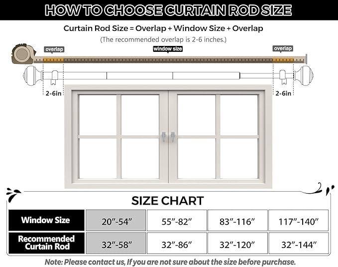 Antique Silver Curtain Rod 32 to 58 Inch(2.6 to 4.8 ft) with Brackets, USFOOK 7/8 Inch Splicing Single Curtain Rods for Windows 20 to 54 In, Adjustable Decorative Curtain Pole with Square Finials