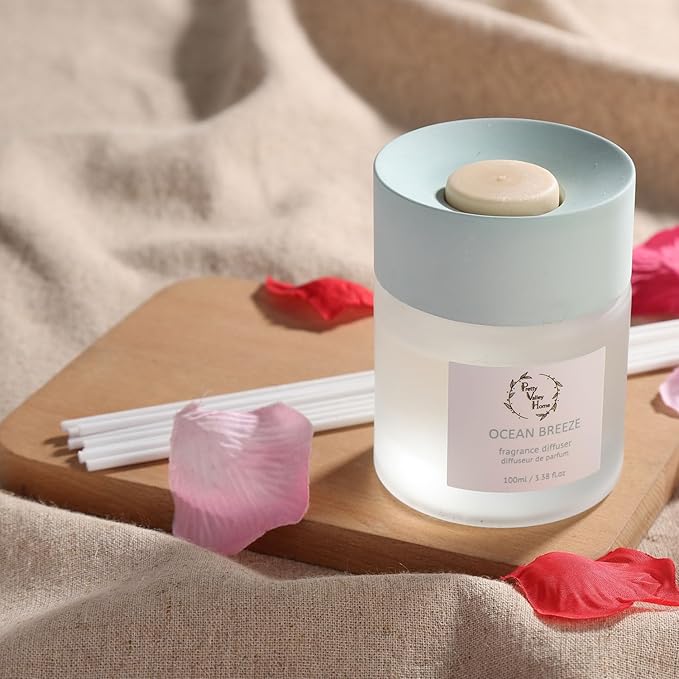 Reed Diffuser Set, Pretty Valley Home Diffuser 100Ml / 3.38Fl Oz Gift Box - Includes Reed Diffuser Sticks, Long Lasting Fragrance Oil and Glass Bottle for Office Living Room Decor (White Musk)