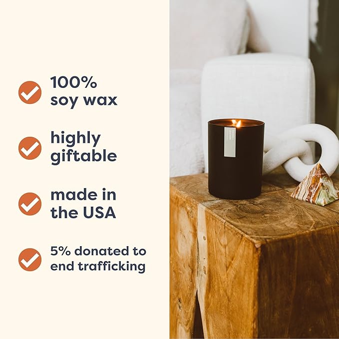 Calyan Wax Co. Grapefruit & Flora Scented Candle - 75 Hour Burn - Luxury Non Toxic Soy Wax Candles - Long Lasting Black Tumbler Jar Candle for Home - 10.2oz