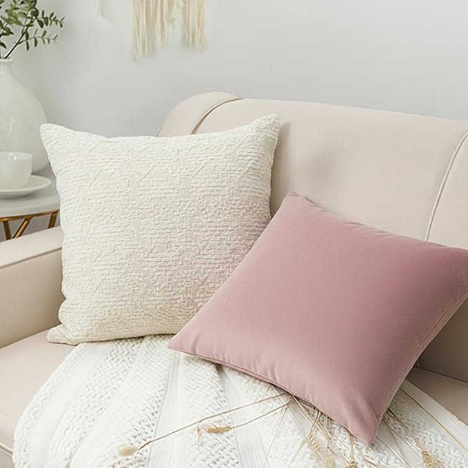 2Pcs 15x15 Inch Pillow Inserts, Soft & Breathable Throw Pillow Inserts with Zipper Closure Washable and Lightweight for Cushion Bed Couch Sofa