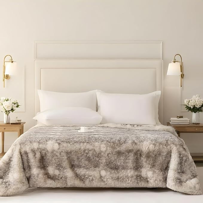 ALPHA HOME Blanket Soft Throw Blanket, Lightweight Fluffy Throw Blanket Twin Size, Luxury Home Decor Throw Blankets for Couch, Sofa, Bed, Wheat