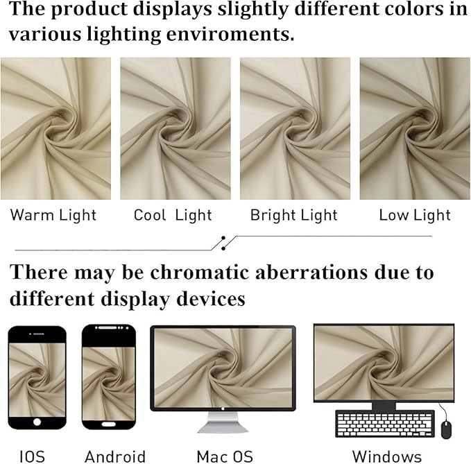 Lecloud Taupe Sheer Curtains 84 Inches Long 2 Panels, Light Filtering Solid Voile Sheer Tan Curtain for Kid's Room/Bedroom/Living Room, Top Dual Rod Pockets Stylish Breathable Window Drapes, 40W x 84L