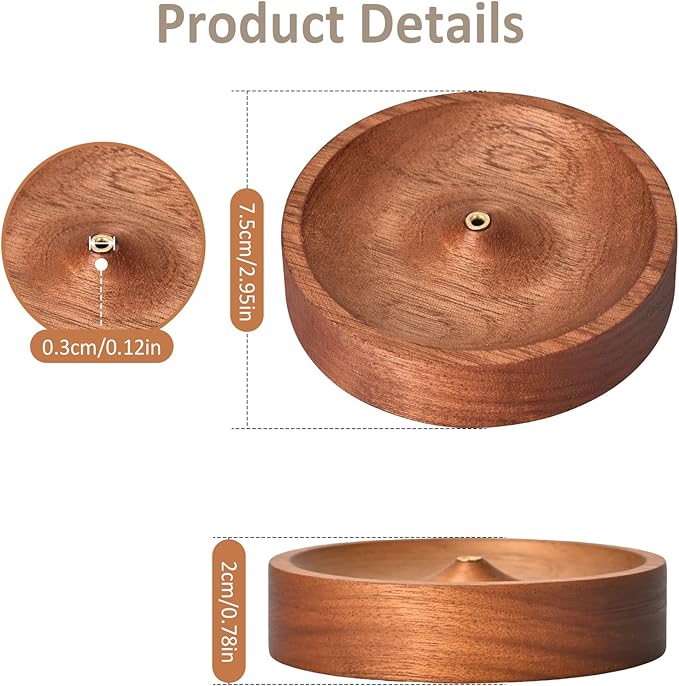 Incense Holder, Incense Holder for Sticks - Natural Wooden Incense Stick Holder, Incense Burner for Meditation Yoga Spa Room Decor