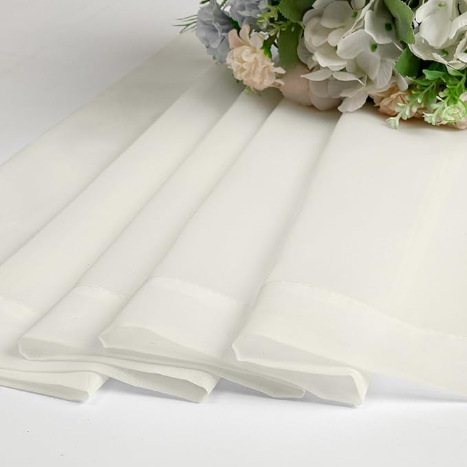 Lecloud Ivory Sheer Curtain Panels 72 Inch Length, Light Filtering Window Curtain Drapes Treatment for Living Room, Breathable Rod Pocket Sheer Curtains for Bedroom, 2 Panels, Each 40" Wx72 L