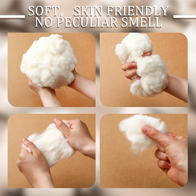 Wesnoy 1000g/2.2lb Cotton Stuffing for Stuffed Animals Soft Pillow, Natural Cotton Fiber Filling Batting, for Toys, Cloud Decorations, and More